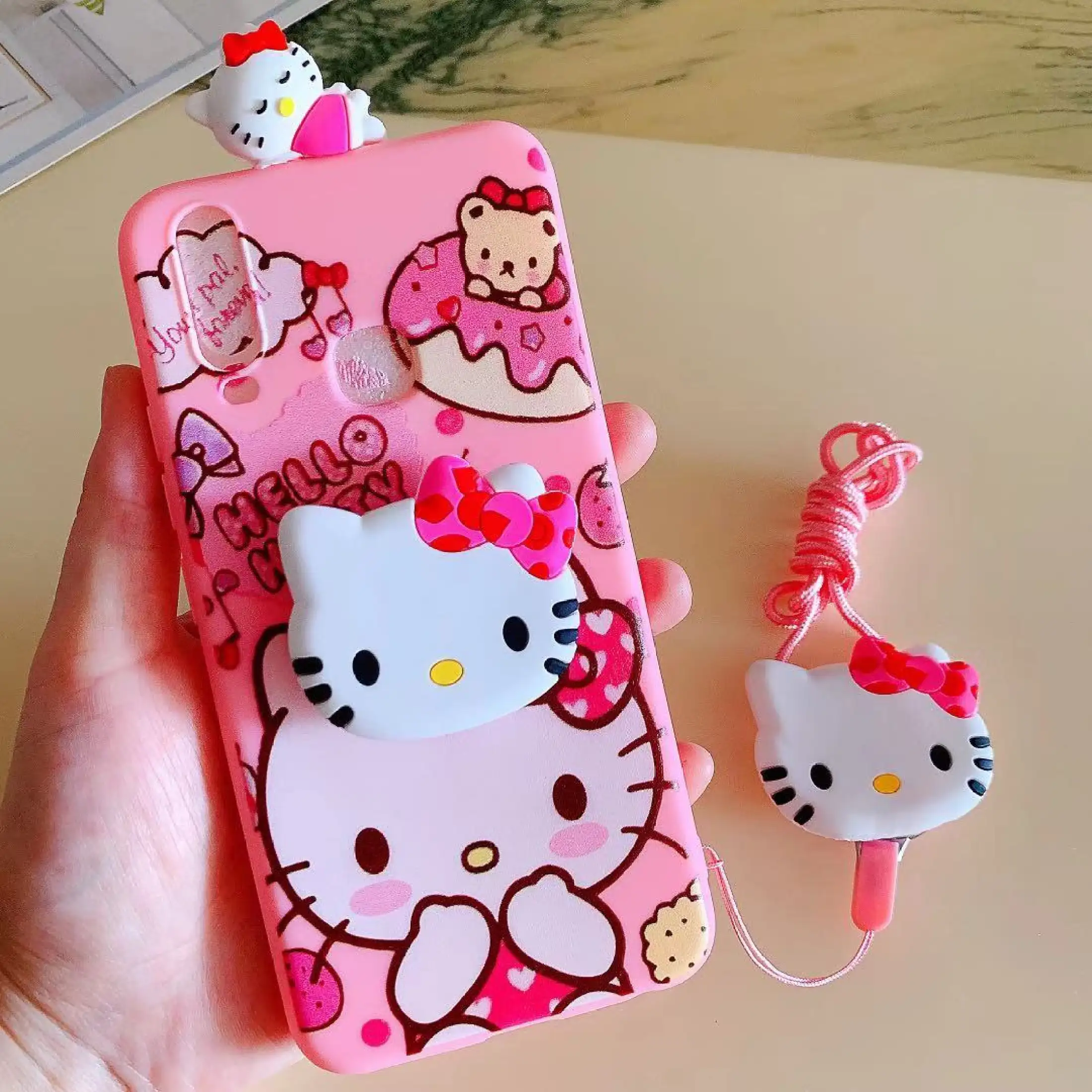For Vivo Y15 Case New Cute Cartoon Hello Kitty Silicone Tpu Soft Phone Case For Vivoy15 Case With Air Bag Stand With Neck Lanyard Holder Fashion Phone Case Cover Lazada Ph