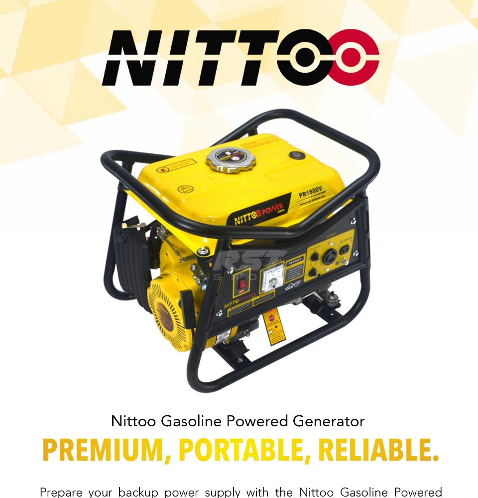 Nittoo Gasoline Generator PR-1800 Manual Start or Electric Start