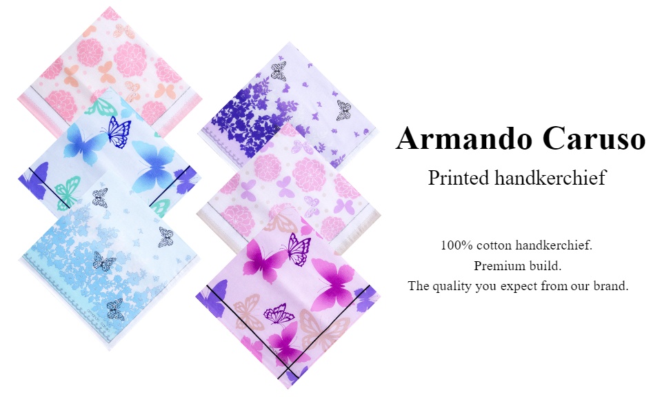 Armando Caruso Butterfly Series Ladies Printed Handkerchiefs B