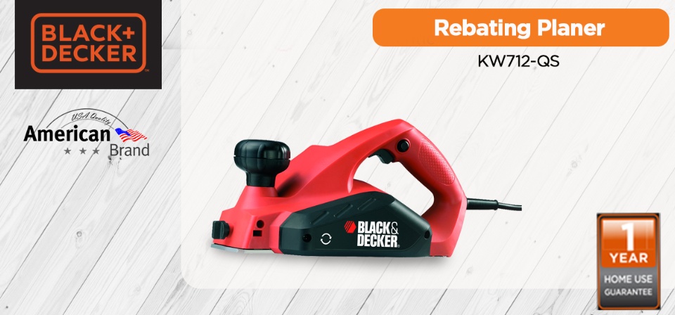 Black+Decker 82mm Rebating Planer 650W KW712-QS