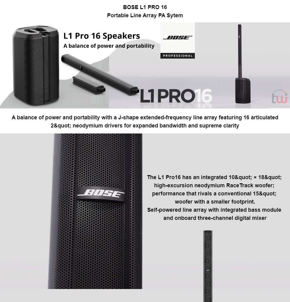 BOSE L1 Pro 16 Portable 16-driver Articulated J-shape Line Array