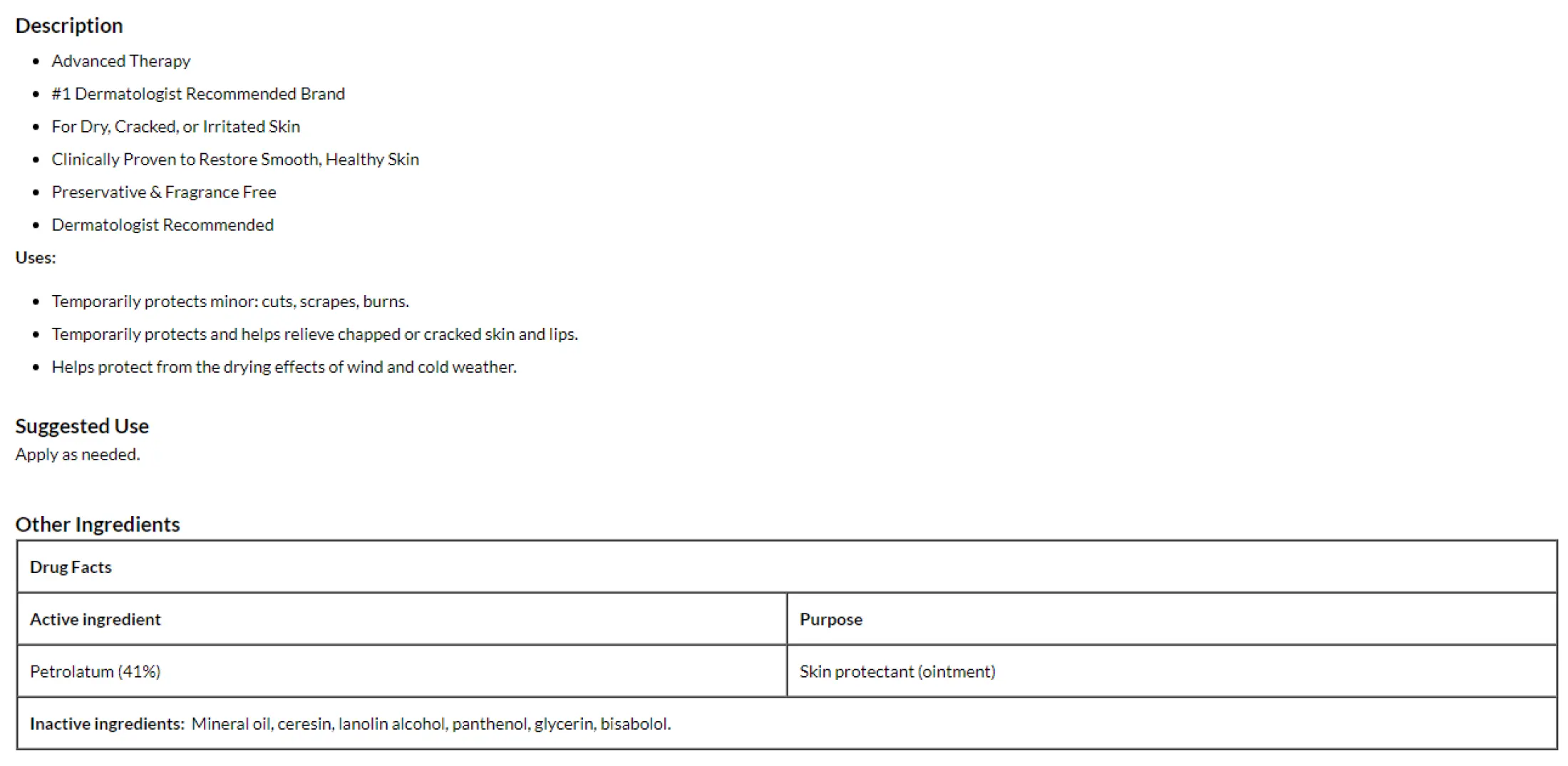 black and white ointment skin protectant