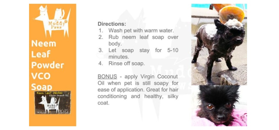 Muddy Paws Neem Leaf Powder Virgin Coconut Oil Dog Soap 135g (2 bars)