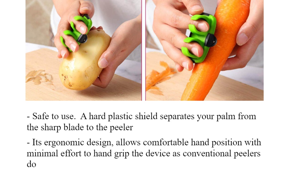 Finger Palm Vegetable Peeler Ring, Safe Ergonomic Vegetables