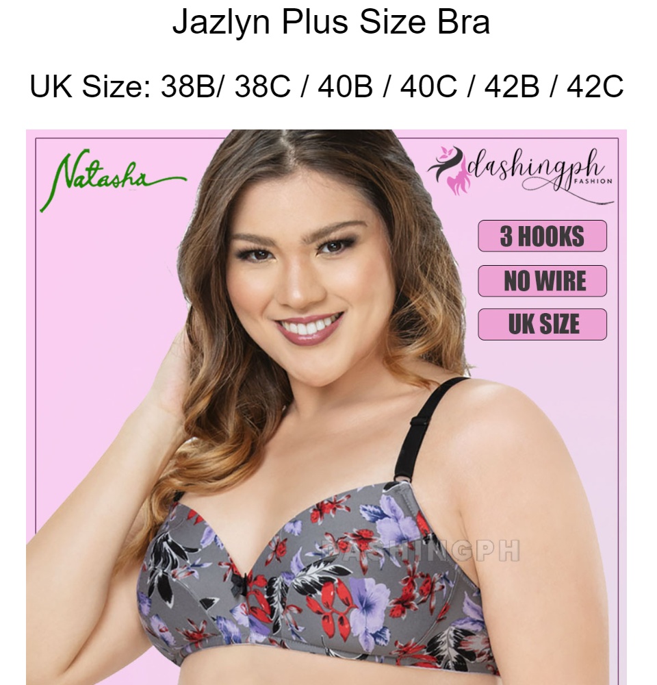 Plus Size Bra for Chubby Women Faye No Wire Soft Cup 3 Hooks Big