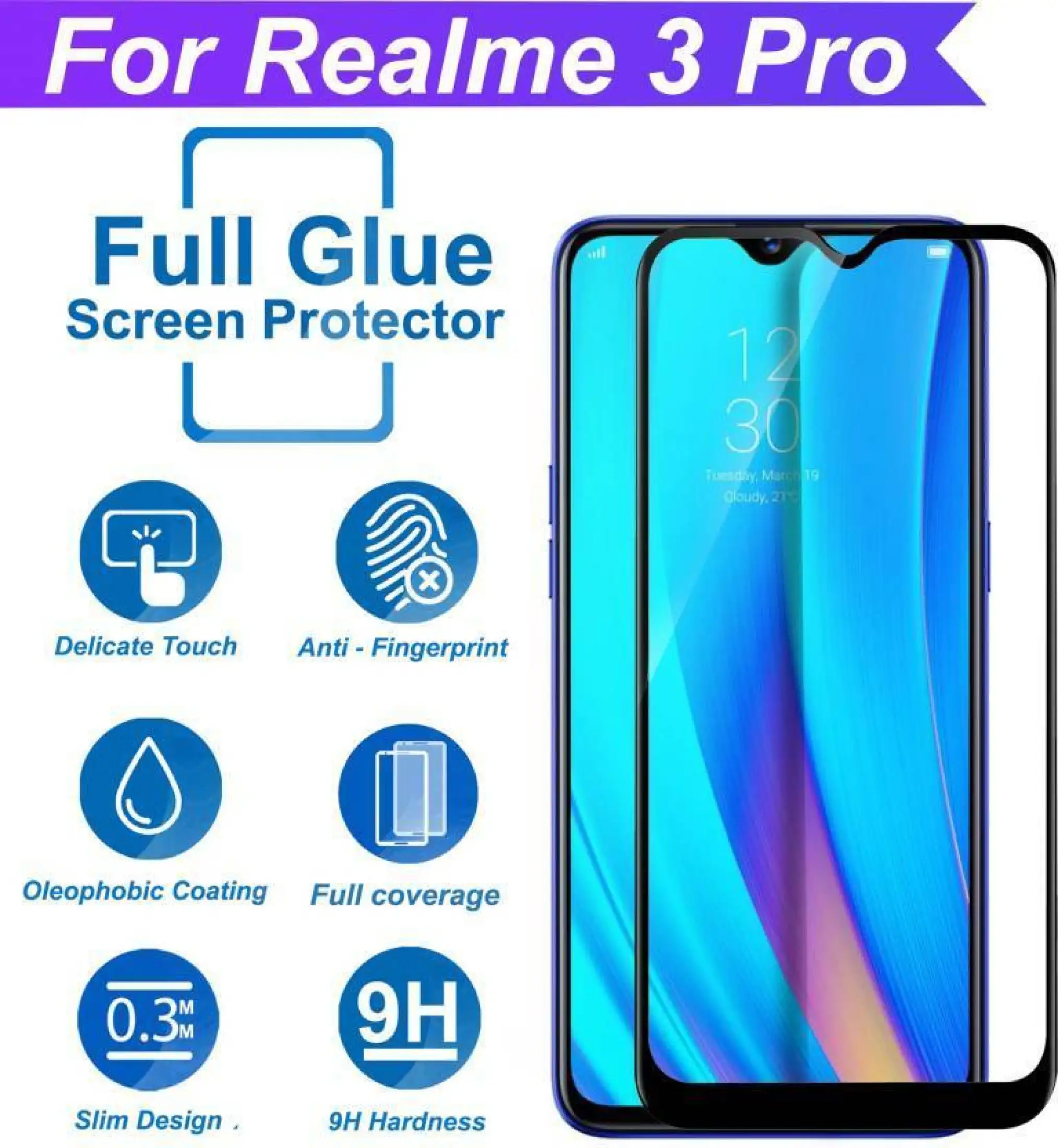 Oppo Realme 3 Pro 5d Fully Covered Shock Proof Screen Protector Tempered Glass For Oppo Realme 3 Pro Lazada Ph