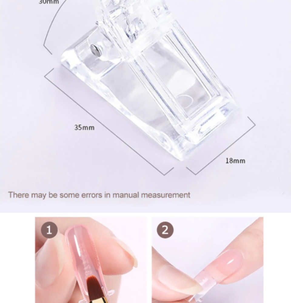 ZBX 10Pcs Nail Tips Clip Clear Transparent Nail Clips for Quick Building  Polygel nail forms Nail