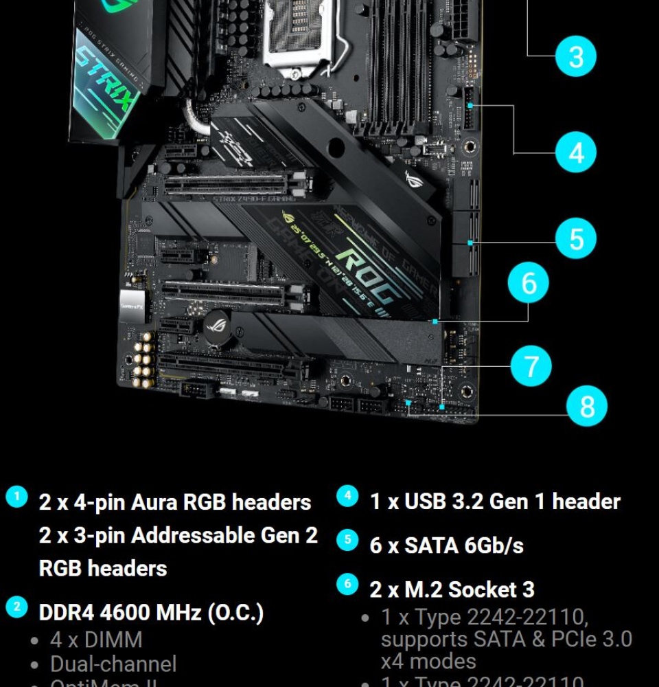 Intel Asus Z490 Strix F HOT Gaming Asus Strix Z490f Z490 Asus Rog