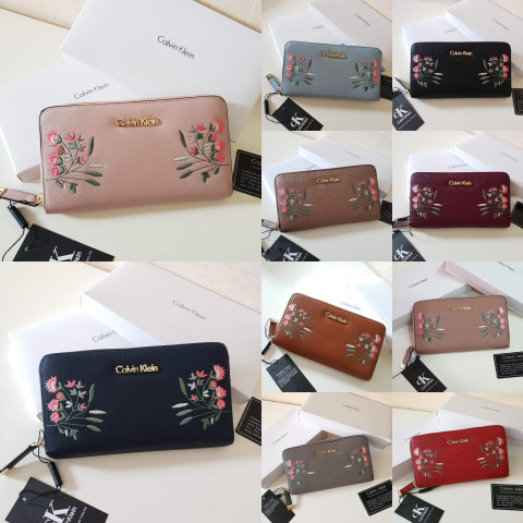 calvin klein floral wallet