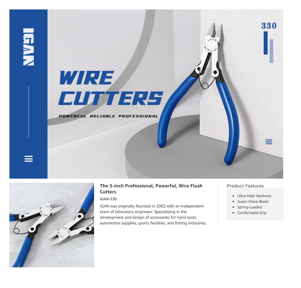 IGAN-330 Wire Flush Cutters, Electronic Model Sprue Wire Clippers