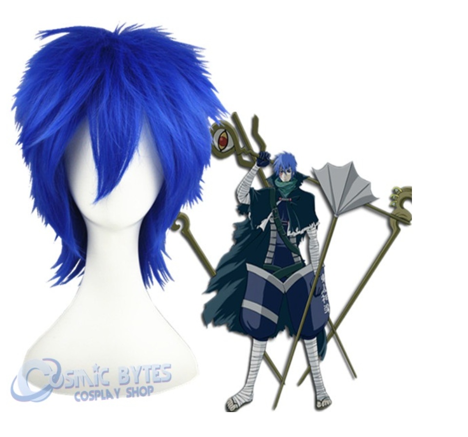 blue cosplay wig