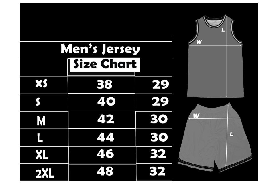 Basketball Uniform Size Charts For Custom Basketball, 40 OFF
