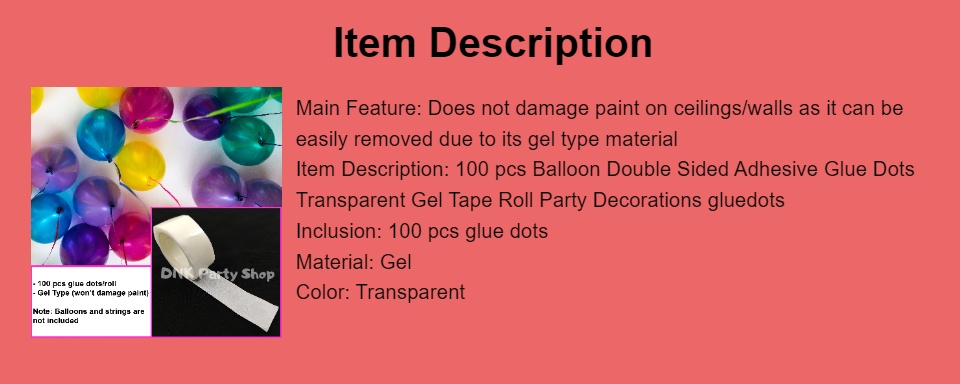 100 Dots Roll Removable Balloon Glue Party Decoration Double Sided Glue Dot  Tape Foil Balloons Party Marriage Supplies for Wedding decor accessories