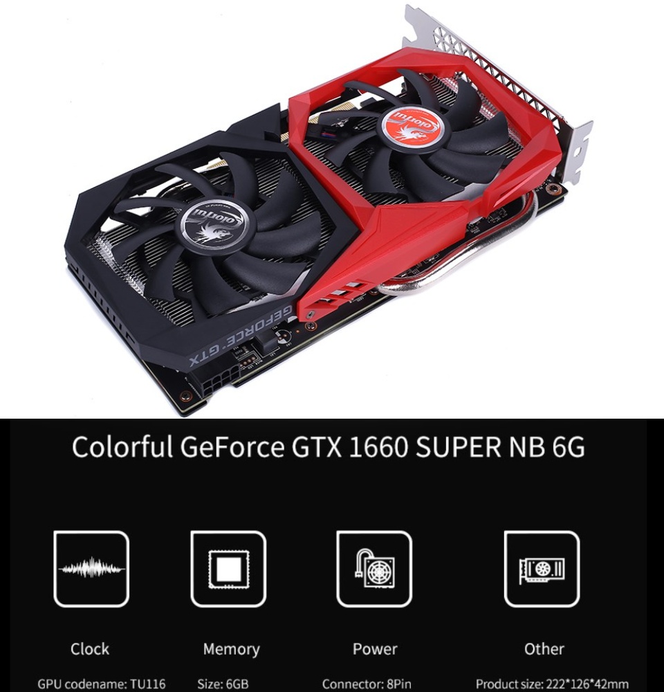 新品未開封 Colorful カラフル GTX1660SUPER NB 6G Colorful GeForce GTX 1660 SUPER 6GB GDDR6 Gaming Graphics