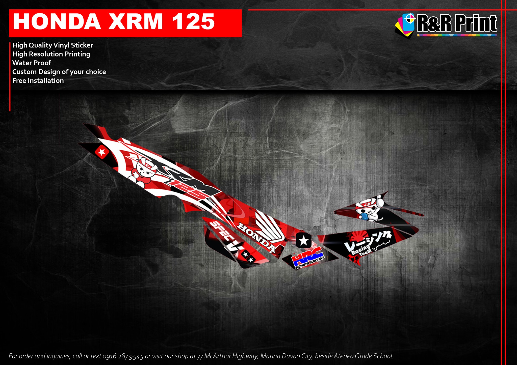 Honda Xrm Decals Design