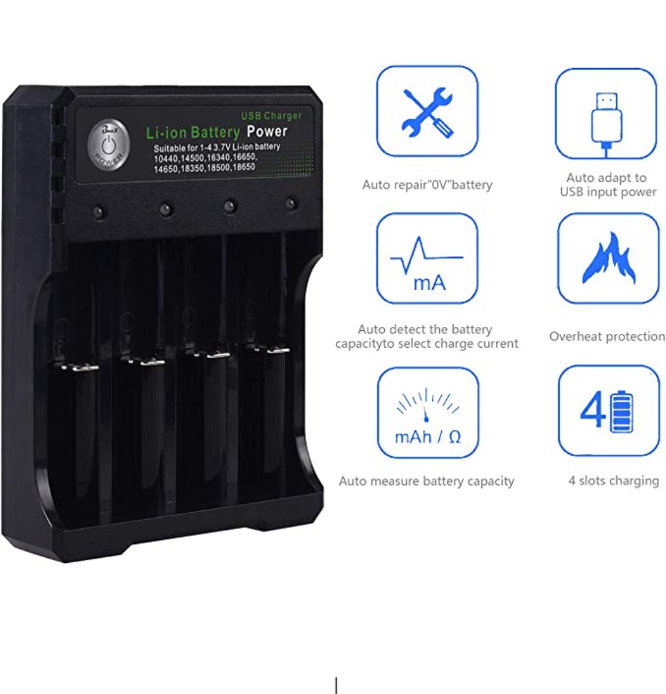 18650 BATTERY CHARGER Universal 3.7V Rechargeable Li-ion Battery For