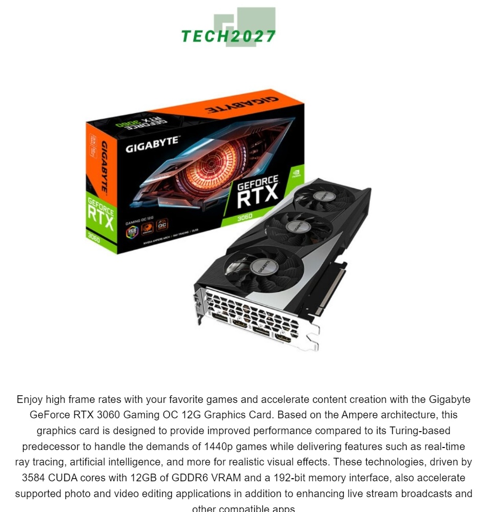 3060 Gaming Oc 12g Rtx 3060 Driver Gigabyte NVIDIA GeForce RTX