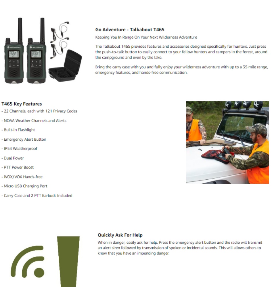 Motorola Talkabout T465 Rechargeable Two-Way Radio Bundle (Green) Lazada  PH
