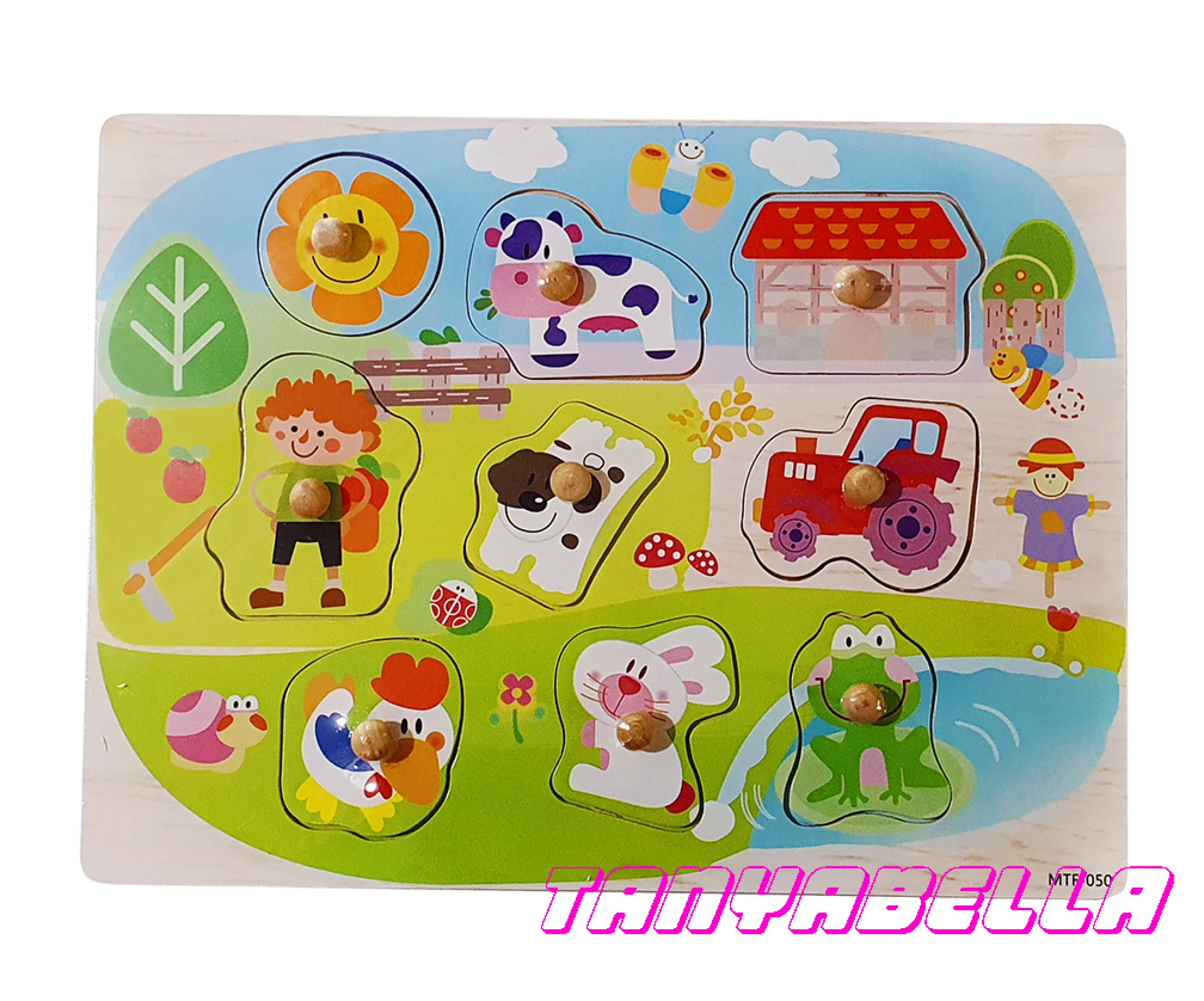 Montessori wooden toys for toddlers Wooden farm animals