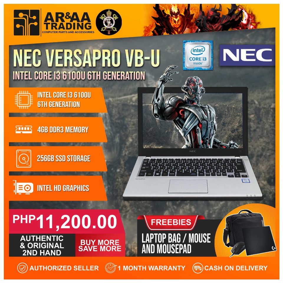 💻 Laptop NEC Versapro VB-U Intel Core i3 6100U 6th Gen 4GB DDR3
