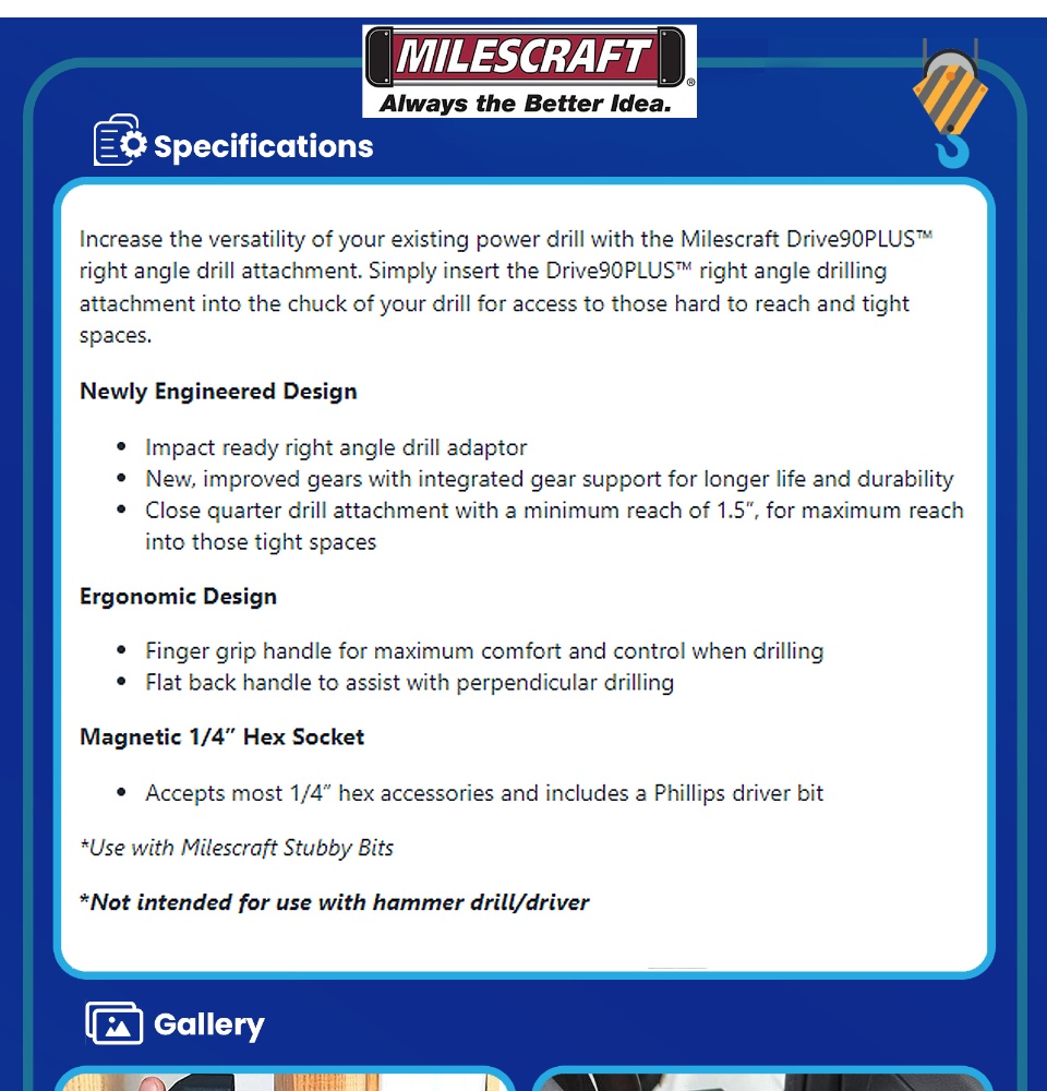 Milescraft Drive90PLUS Right Angle Drill Attachment in the Drill Parts &  Attachments department at