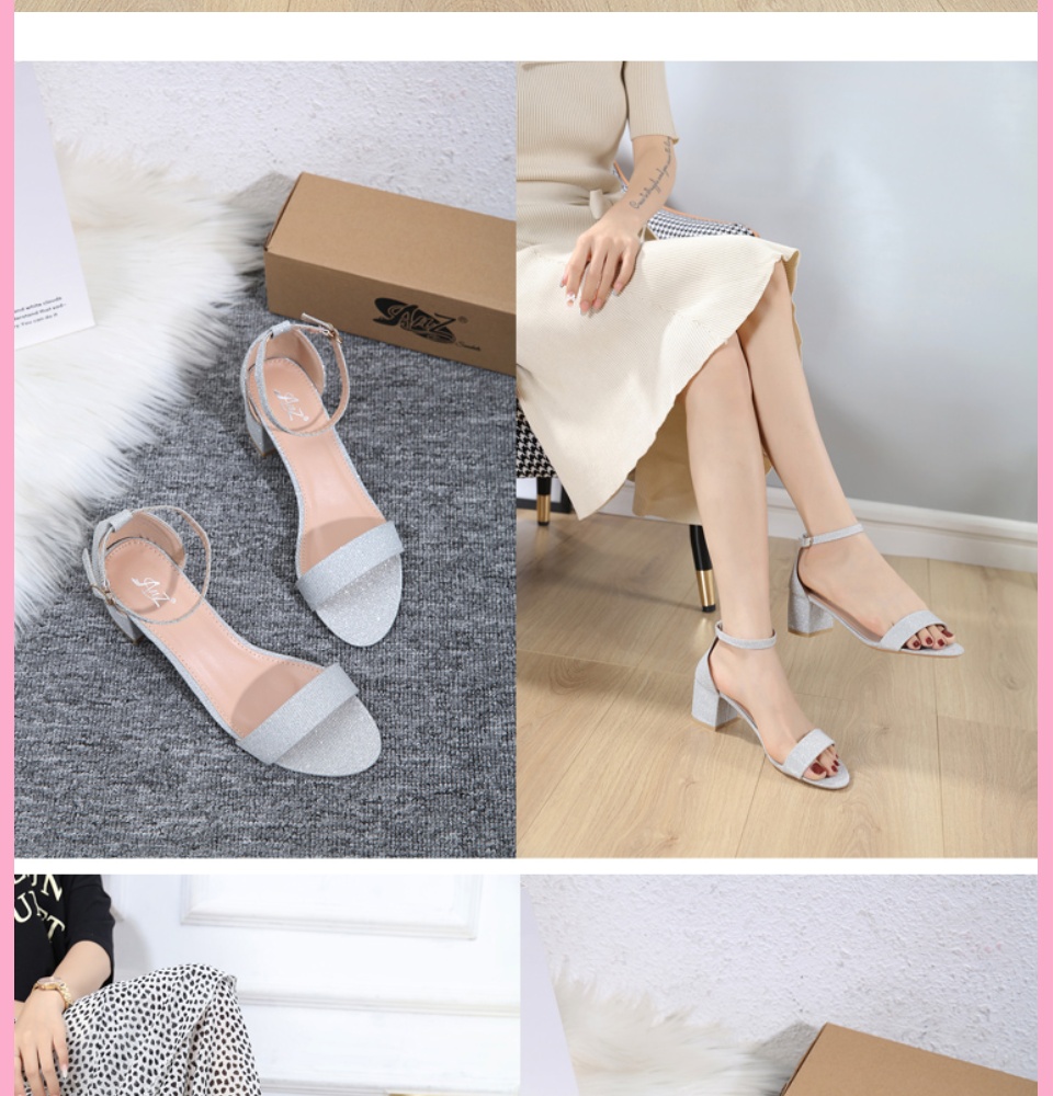 Buy New Korean Style Stiletto Roman High Heels Sandals-Pink | Look Stylish  | DressFair.com