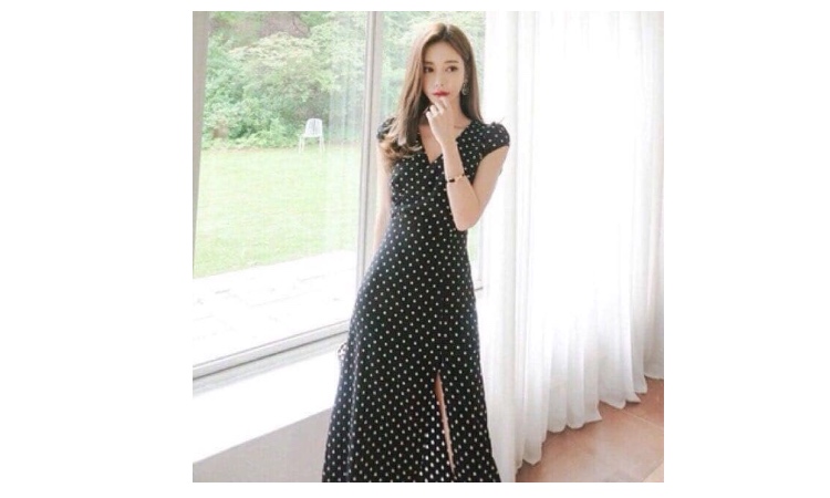 polka dot maxi dress