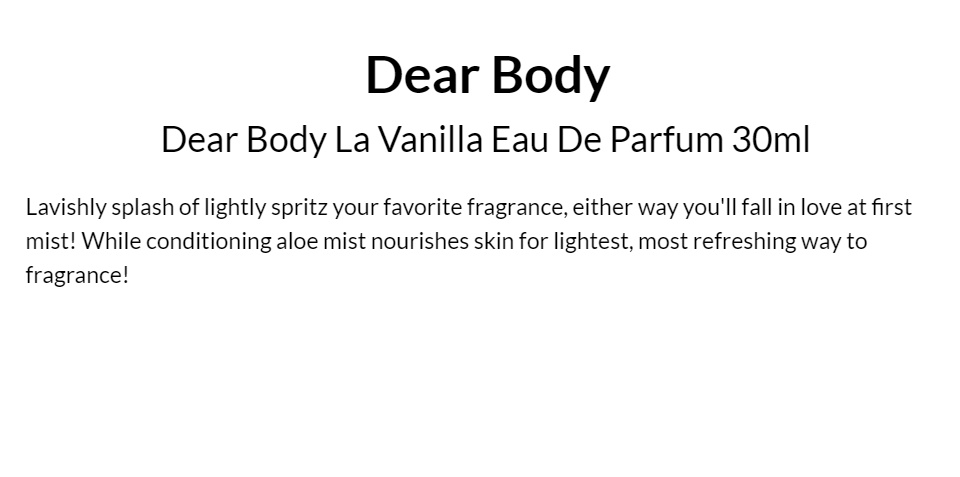Dear Body Noir For Men 236ml