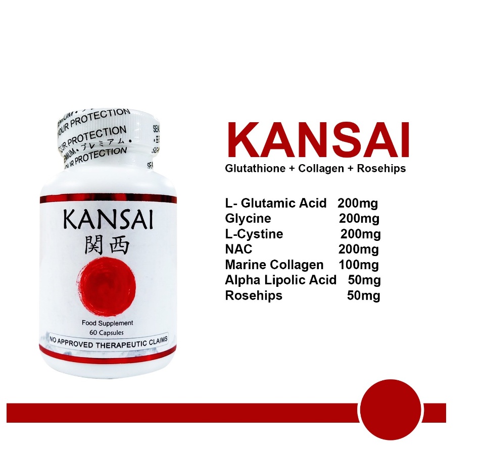 kansai glutathione KANSAI Glutathione + NAC + Collagen + ALA + Vit C Rosehips (60 Caps x 1000  mg) FDA & HALAL Approved