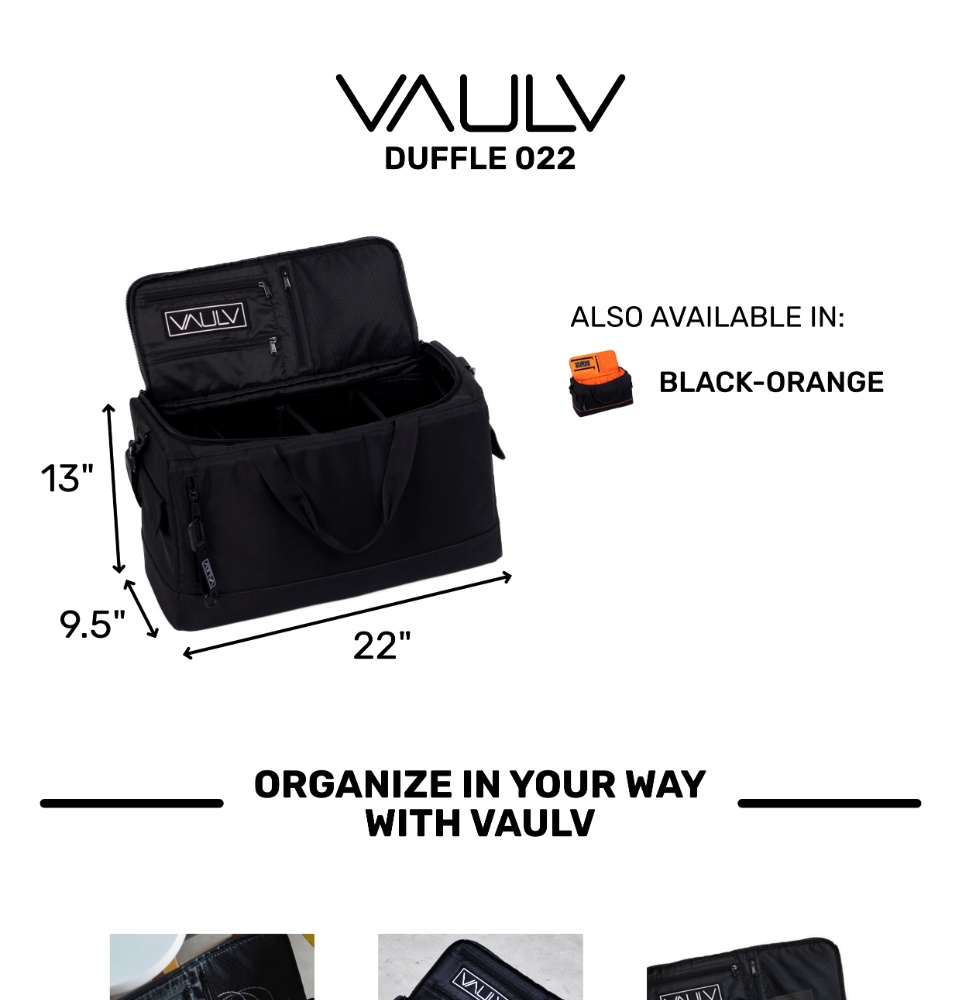 VAULV - DIVIDERS Our VAULV Duffle Bag comes with