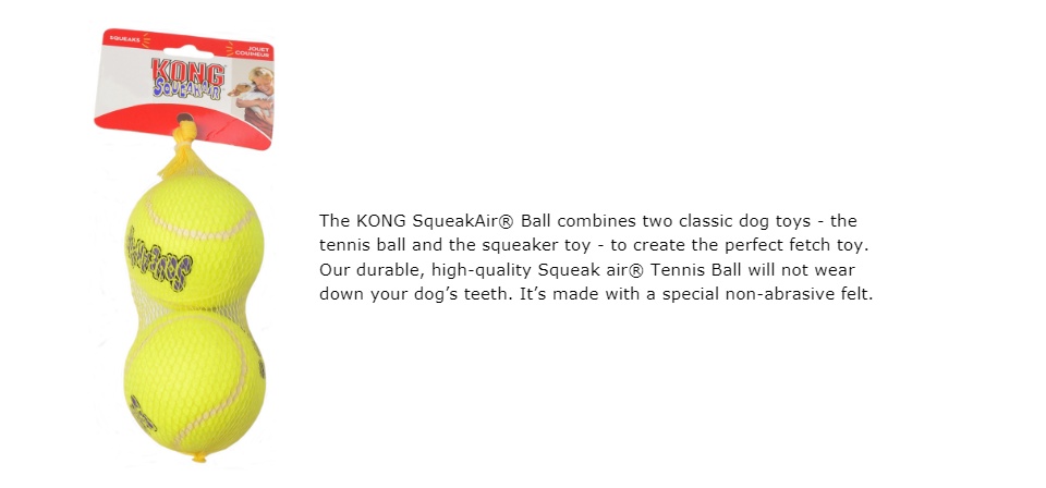 Kong Squeak Air Tennis Balls Dog Toy Large