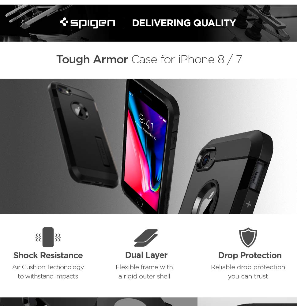 Original Spigen Tough Armor Case with Kickstand for iPhone 7 / iPhone 8 ...