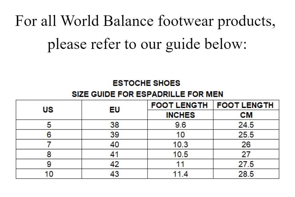 Shop \u003e world balance size chart in cm 