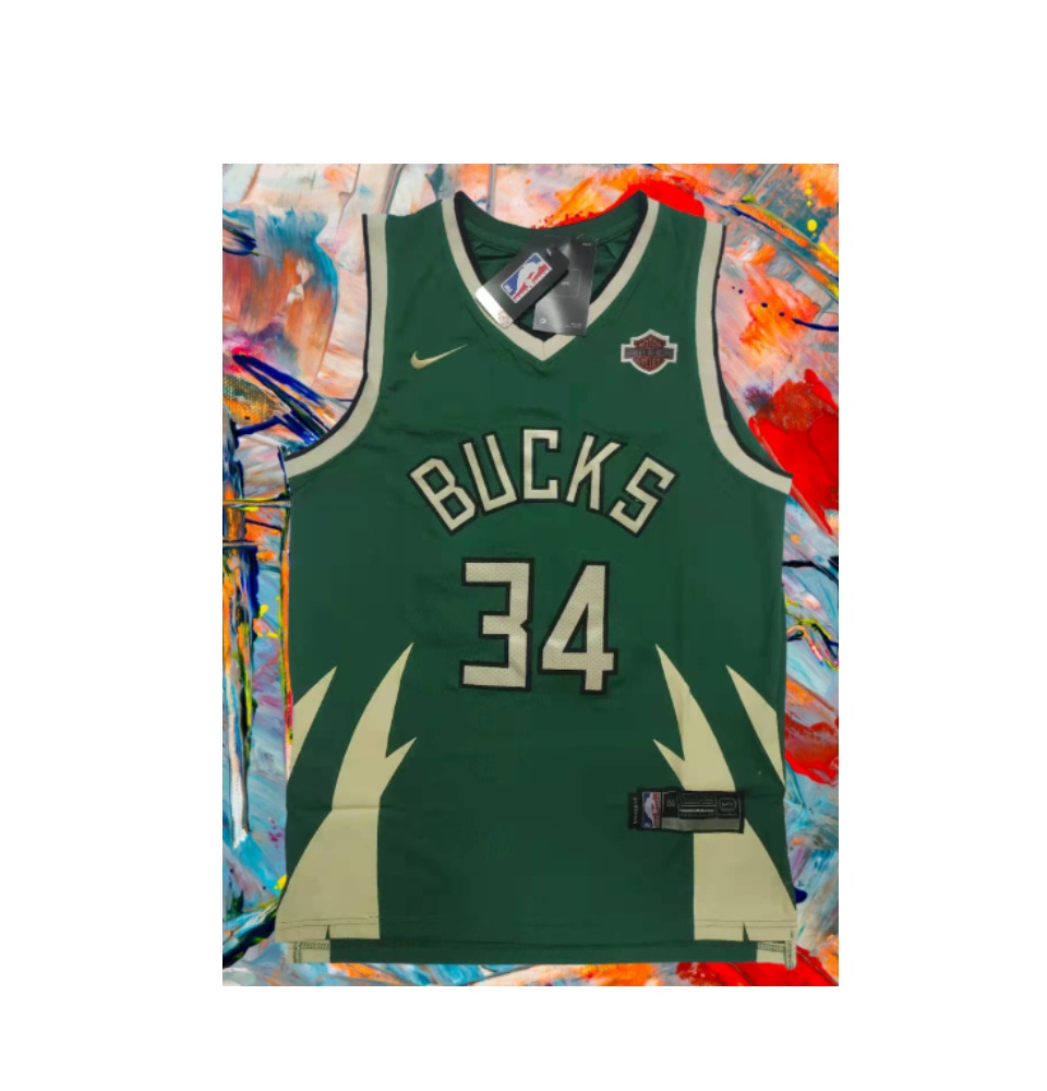 NBA Giannis Antetokounmpo Milwaukee Bucks Green 2020-21 Earned Edition  Jersey