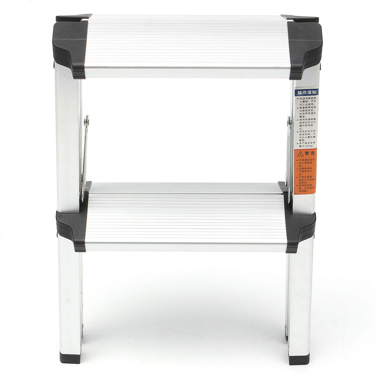 Max Load 150 kg Aluminum Foldable Stool Muti-functional Anti-slip Double Sided Ladder Mini Folding Ladder 