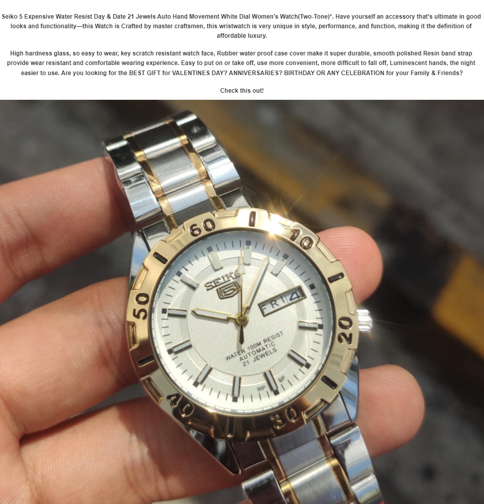 Seiko 5 automatic 21 jewels water resistant sale