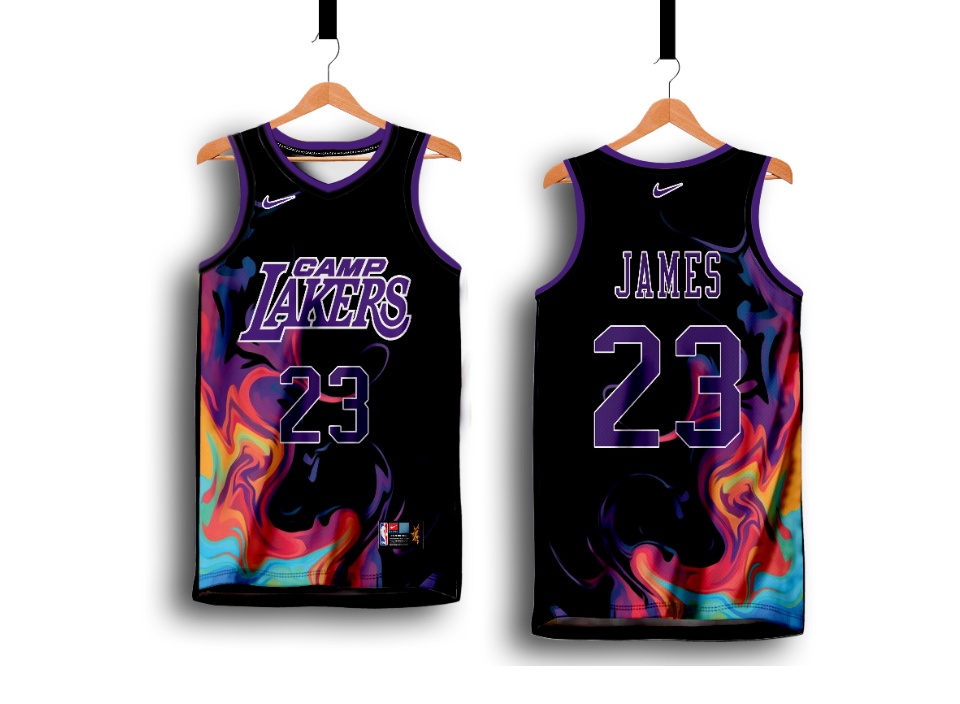 Blank LA Lakers Jerseys w/ Braiding - B1715-435441