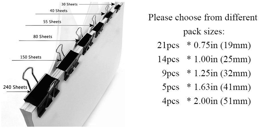 KEN] Value Small Pack of Multi Color Metal Binder Clip / Paper