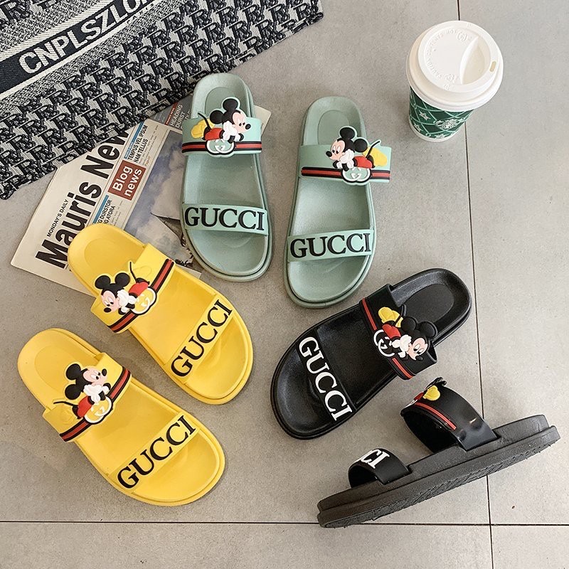 gucci mickey slides womens