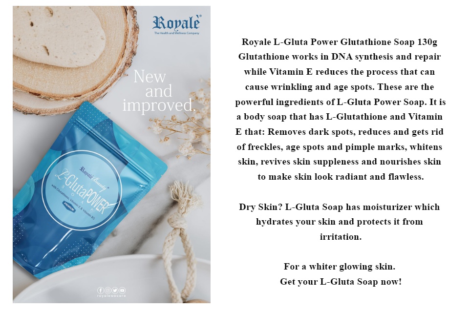 Royale L-Gluta Power Glutathione Soap 130g Gluta Soap | FREE SHIPPING  Moisturizing Exfoliating Soap Brightening Anti-Aging Soap Paraben-Free Skin  Nourishment Whitening Skin Treatment - Lazada