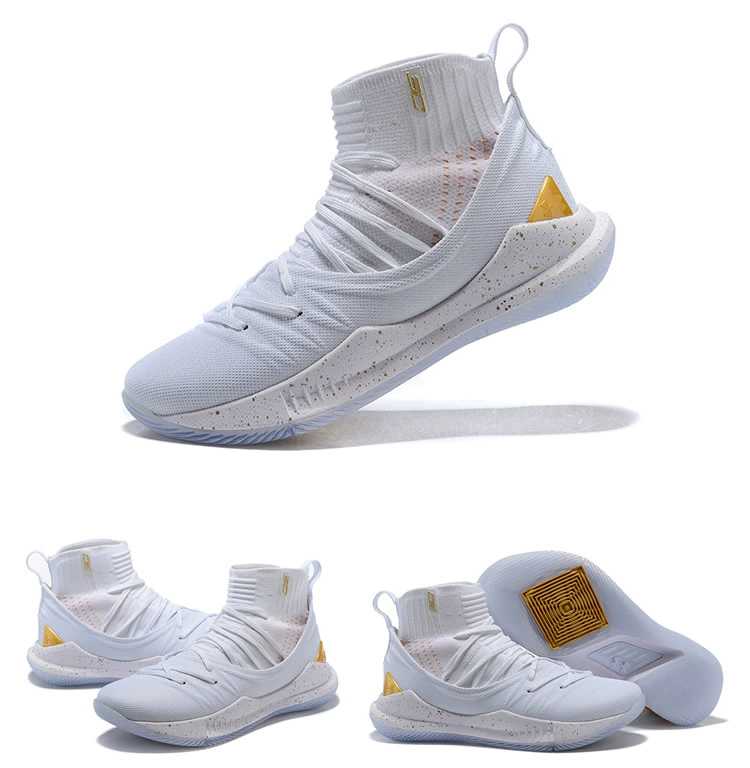 basketball shoes white and gold