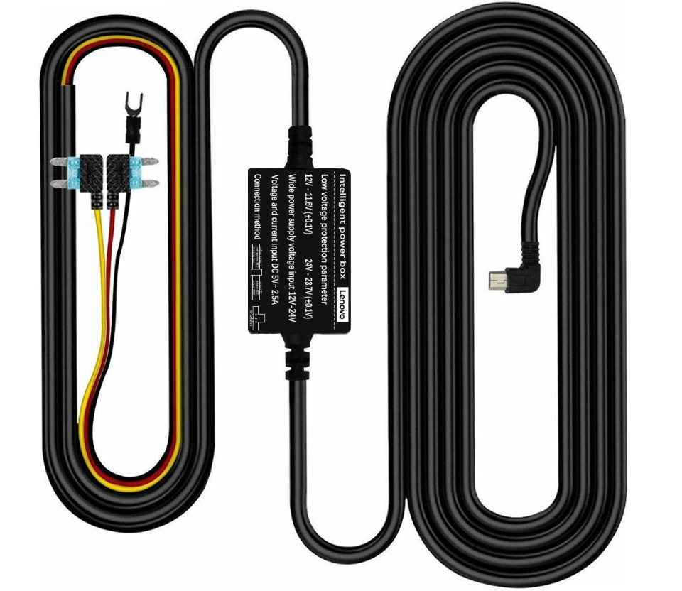 Dashcam Hardwire Kit 4m USB-C,12V-24V à 5V 2,5A Chargeur De