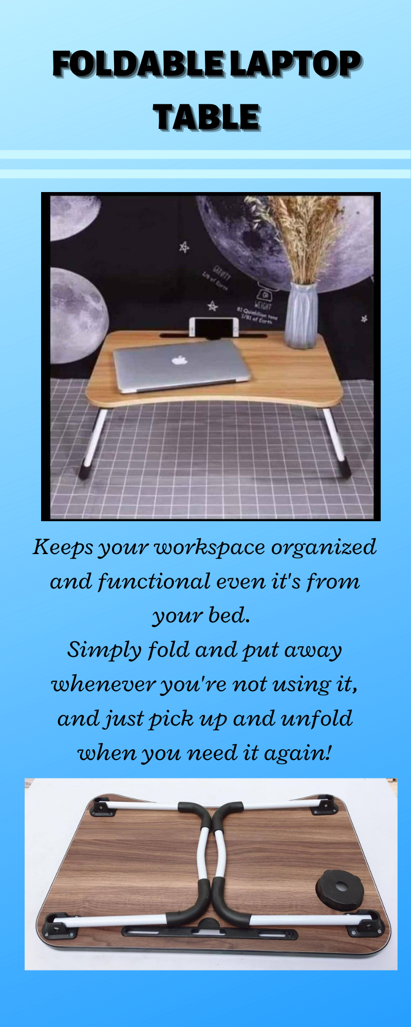 black fold up table and chairs