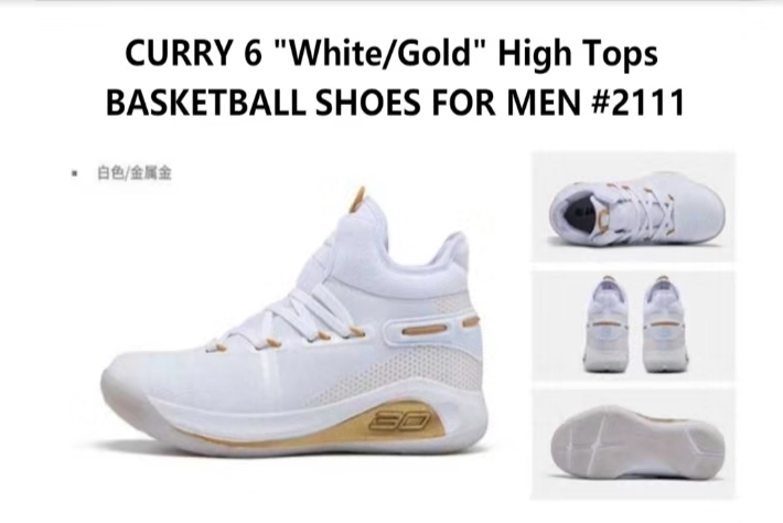 curry 6 white and gold