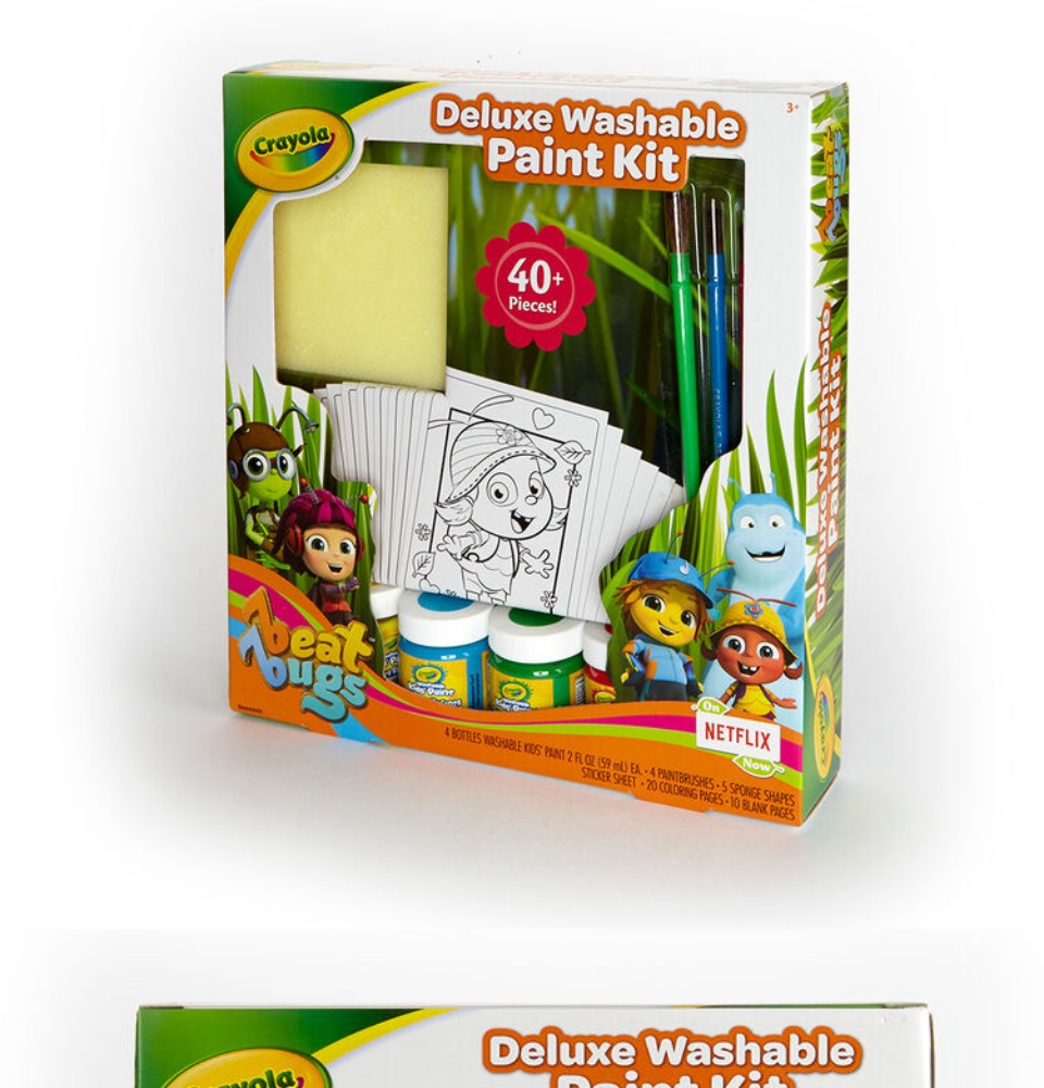 Original Crayola Beat Bugs Deluxe Washable Paint Kit For Indoor Kids Activity 4 Bottles Washable Kids Paint 4 Paintbrushes 5 Sponge Shapes Sticker Sheets 20 Coloring Pages 10 Blank Pages Painting Coloring For