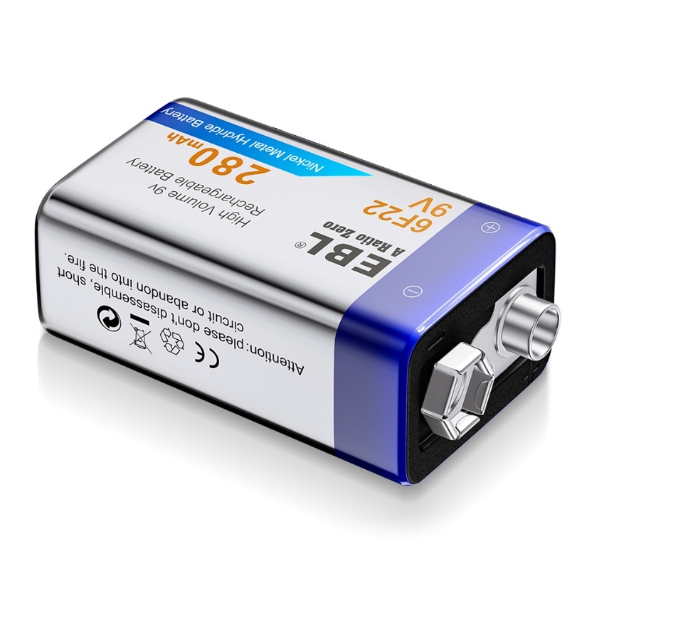 Shop 6F22 9V 280mah Rechargeable Batteries online – EBLOfficial