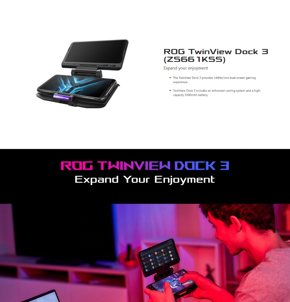 ROG phone3+ TwinView Dock3 - スマートフォン本体