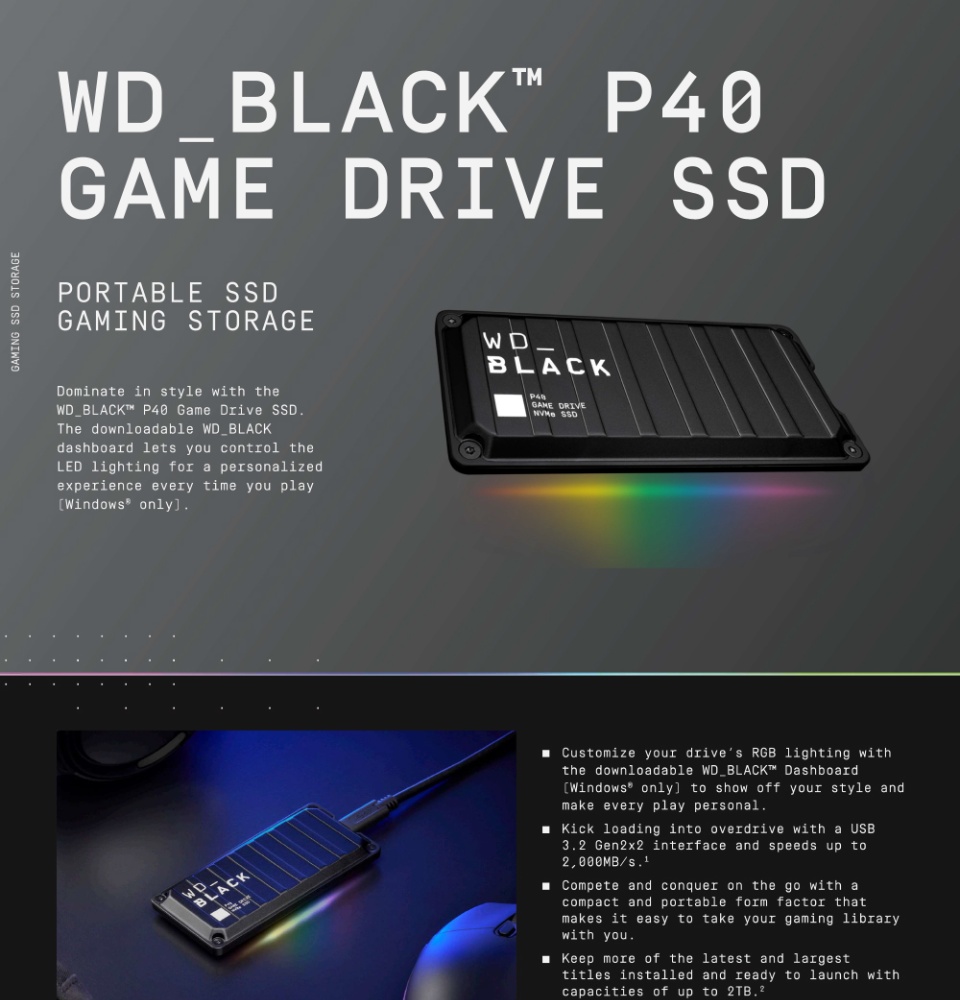 WD Black P40 1TB Game Drive SSD Lazada PH