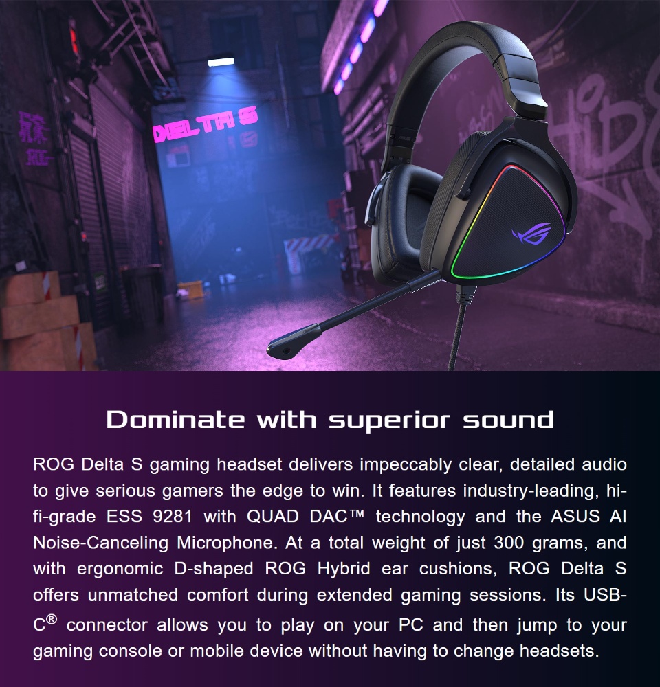 Rog Strix Rog Delta Amazon ASUS ROG Delta S Gaming Headset (AI