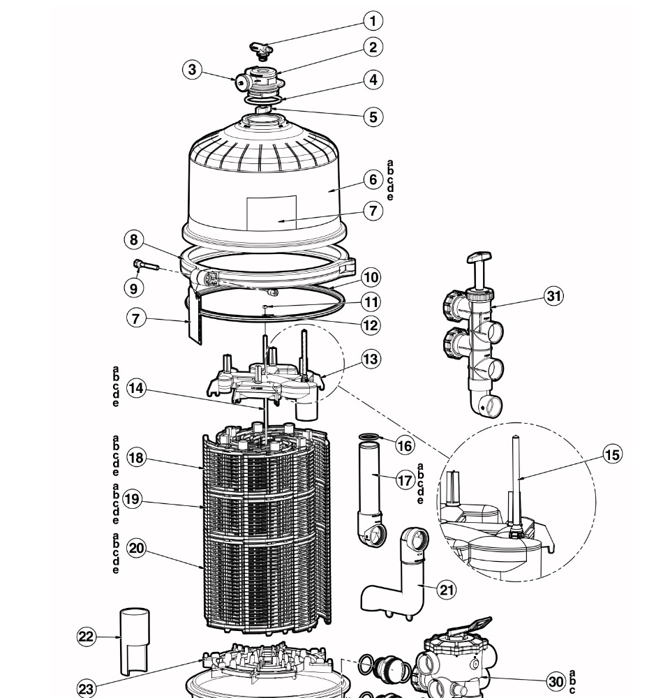 Ersatz Filterelement Locator Für Hayward DE Poolfilter – Kompatibel Mit Pro-Grid & MicroClear